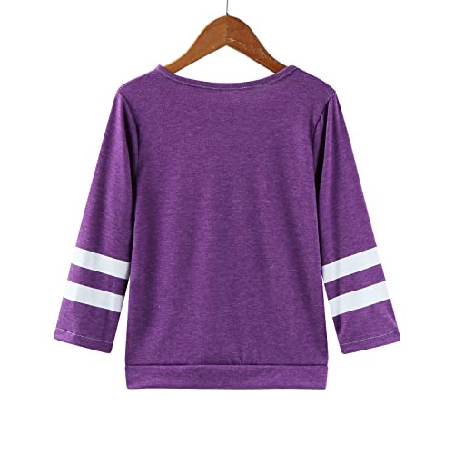 Camisetas femininas casuais de manga comprida gola redonda solta listrada moletom pulôver tops infan