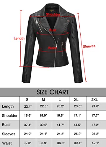 Pallivare Women's Faux Leather Jacket Zip Up Slim Fit Moto Biker Leather Jacket For Women Fall Winter #TOP5