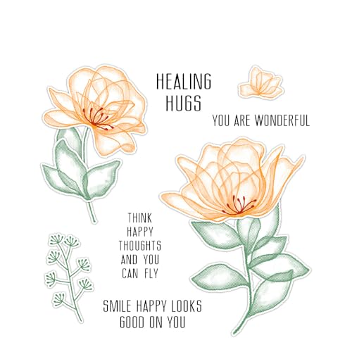 LZBRDY Watercolor Flower Stamps & Dies Set - Birthday Christmas