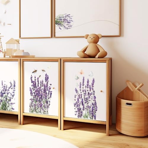 Calcomanías de lavanda para decorar la nevera y renovar puertas de madera 4