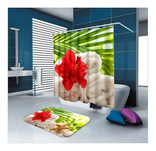Rideau de douche imperméable lavable 1,8x2m polyester anti-moisissure