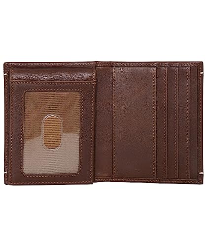 Lucky Brand Men's Smooth Leather L-Fold Wallet With Rfid Blocking Lining, 9 Card Slots, Brown, One Size #TOP2