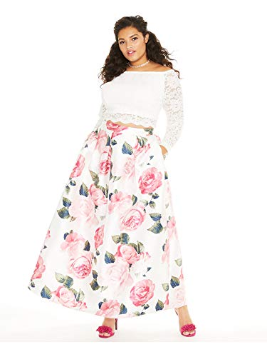 TEEZE ME Womens White Long Sleeve Off Shoulder Crop Top