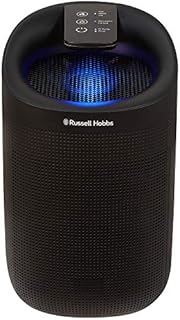 Russell Hobbs RHDH1101B Ozone Free 1L 2 in 1 Black Dehumidifier/Air Purifier with HEPA Filter, 20m2 Room Size, LED Lighting & Captures Bacteria, for Home, Kitchen, Basement, Garage, Caravan, Bathroom