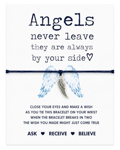 Image of Angel wing wish string bracelet | Angels never leave present Sympathy gift