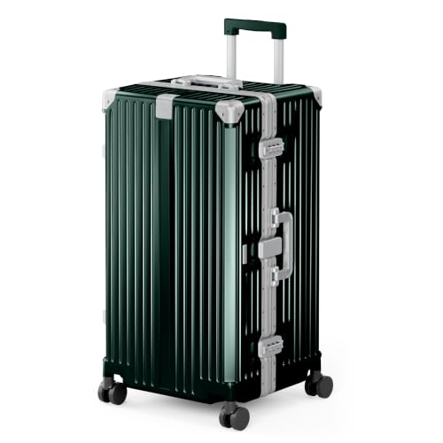 ALPHA CAMP Trunk Luggage 28 Inch with Aluminum Frame Zipperless Suitcase