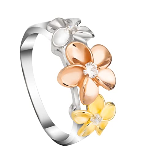 Bague en argent sterling 925 plaqué or 14k hypoallergénique de luxe