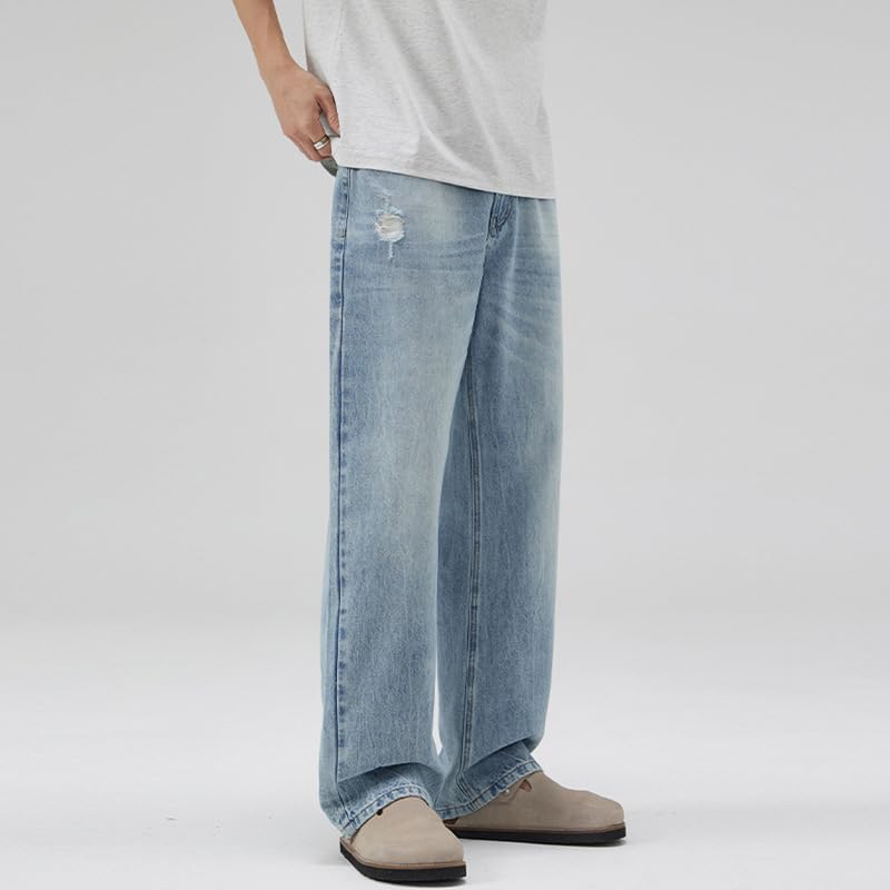Men's Jeans Spring Loose Fit Straight Leg Work Pants3