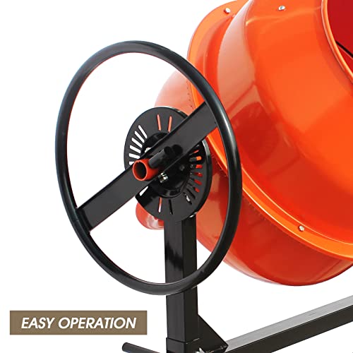 Oarlike Electric Concrete Mixer 3/4 HP 5 Cu Ft Portable Cement Mixing Machine for Stucco, Mortar Seeds with Wheel and Stand - Thumbnail 6