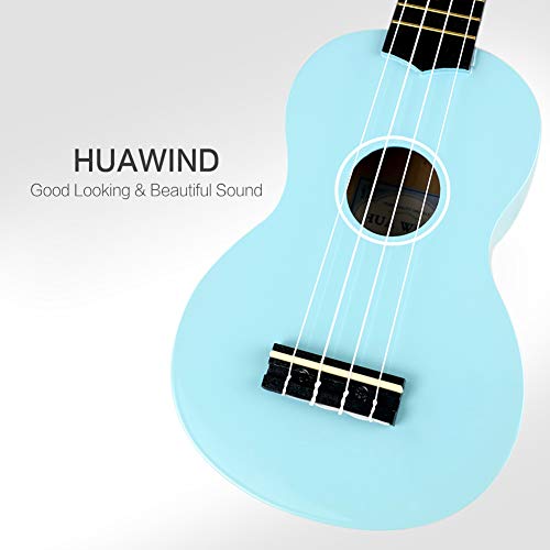 Huawind Soprano Ukulele For Beginners, Adults Ukulele Four String Wooden Ukulele 21 Inch Music Instruments With Gig Bag For Students Adults Starters(Light Blue) #TOP4