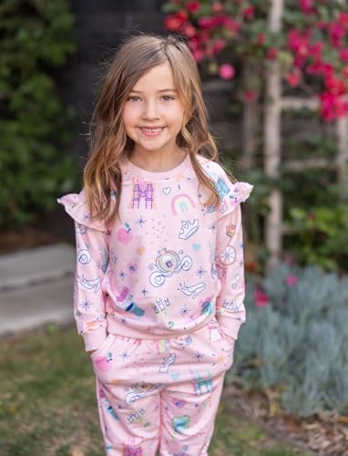 Image of Disney Frozen Toddler Girl Outfits Long Sleeve Shirt and Pocket Pant Clothing Sets Fall Casual Pullover Dailywear