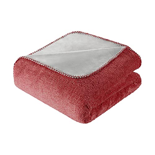 Martex Easy Living 1B07504 Jacquard-Sherpa-Überwurf für Sofa, weich, gemütlich, warm, 127 x 152 cm, Rosa Cover