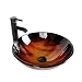 ELECWISH Bathroom Vessel Sink with Faucet Mounting Ring and Pop Up Drain 16.5 Inch Round Bowl Basin