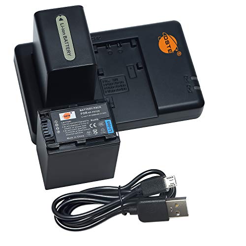 Baterías NP-FH100 de litio con cargador doble para Sony DCR-DVD405E videocámara