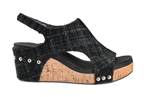 Image of Corkys Footwear Womens Carley Wedges, Featuring Corkys EVA Foam Cushioned Insoles, A 2.5 Inch Heel, Lightweight For All Day Wear, And Hook And Loop Closure