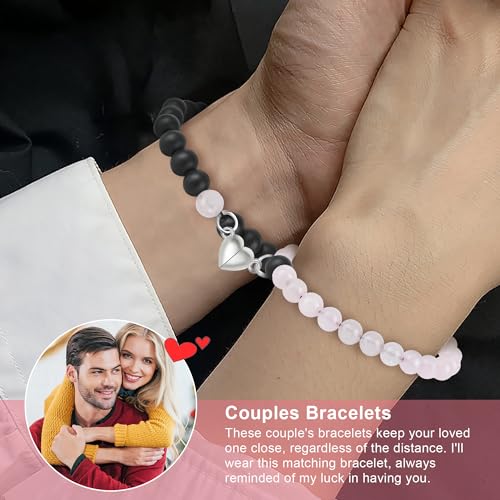 Couple Matching Bracelets, Bf And Gf Bracelets, Best Friend Bracelet,Stretch Adjustable Braid Bead Bracelets Jewelry for Him and Her2