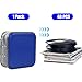 Sandfren Car CD Case, 48 Capacity Hard Plastic & Non-Woven Fabric Vehicle DVD Case Holder with Zipper, Portable Automotive Disc Wallet Storage Organizer Binder for Travel, Universal Fit (Blue)