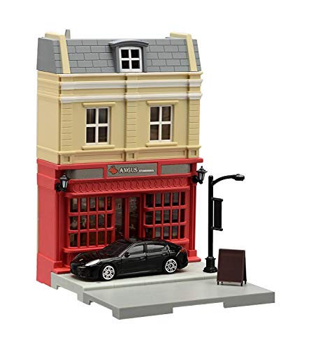 RMZ UF City-D/C Diorama Set Steak House with Porsche Panamera Turbo & Gift 3D Stickers Cars