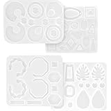 FELTECHELECTR 4 Moldes de Silicona Flexibles para Resina Epoxi, Reutilizables y Perfectos para DIY de Colgantes y Pendientes de Joyería