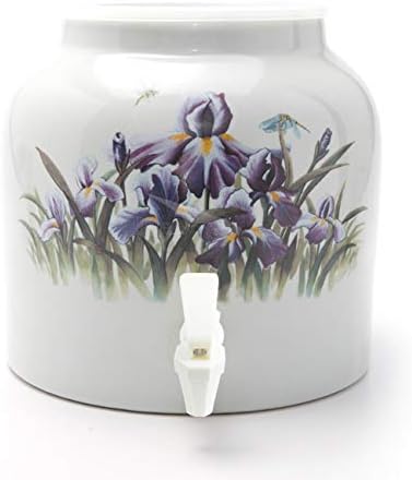 Bluewave Purple Iris Design Beverage Dispenser Crock