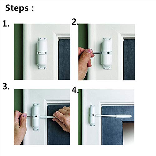 Vogueing Tool Automatic Door Closers Heavy Duty Adjustable Spring Loaded Door Closer Surface Auto Mounted Hydraulic Fire Door Closer,White - Image 4