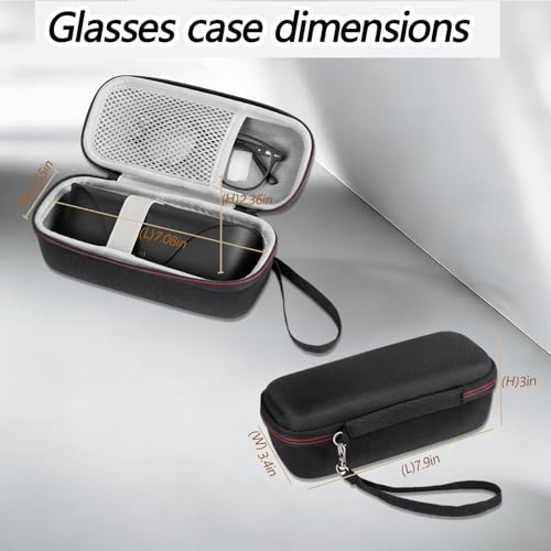 Image of EVA Hard Sunglasses Case for Ray-Ban Meta Smart Glasses Case- Compatible with Wayfarer /Skyler /Headliner & Charging Box - Soft Interior Wrist Strap Case for Business Trip & Outdoor