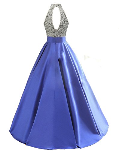 HEIMO Women's Keyhole Back Sequin Evening Party Gowns Beaded Formal Prom Dresses Long H123 18W Navy - Thumbnail 2