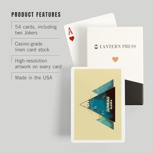 Lantern Press Juneau Alaska Juego de 52 cartas póker miniatura 3