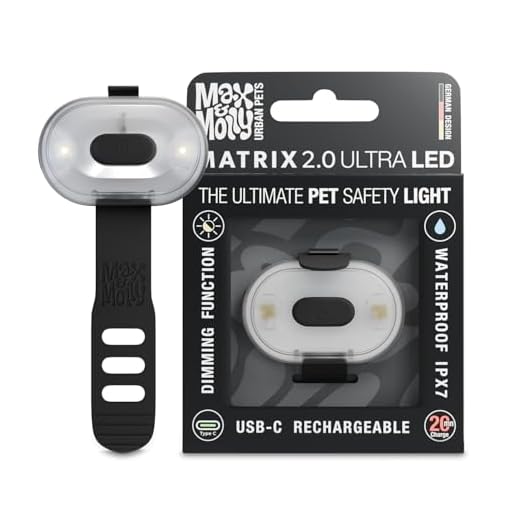 Max & Molly Matrix 2.0 Ultra LED, Hundelicht für Geschirr, Leine & Halsband, Schwarz, Wasserfest, USB Wiederaufladbar, Hundelampe LED, Hunde Leuchtanhänger für mehr Sicherheit bei Nacht