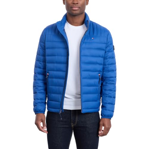 Image of Tommy Hilfiger Mens Embroidered Logo Puffer Jacket