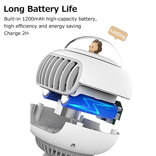 Ventilador sem lâmina 4 velocidades sem fio vento forte mini ar condicionado flexível 3600 mah carri