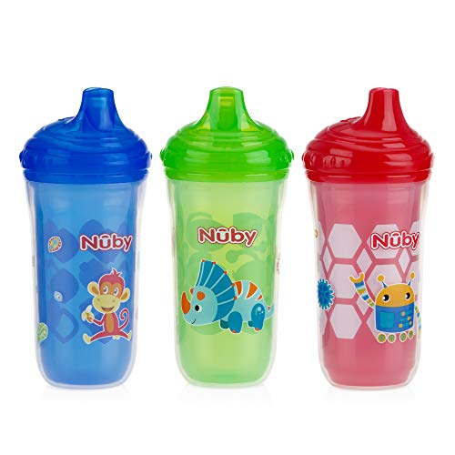 Nuby 3 Piece Insulated No Spill Easy Sip Cup with Vari-Flo Valve Hard