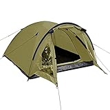vidaXL Tienda de Campaña de Poliester y Fibra 3 Personas de Color Verde Militar
