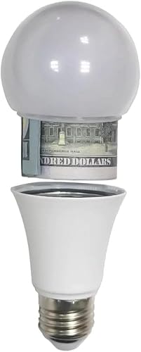 1 bombilla secreta de vista, compartimento secreto de bombilla segura, caja de almacenamiento realista para guardar objetos de valor (blanco)