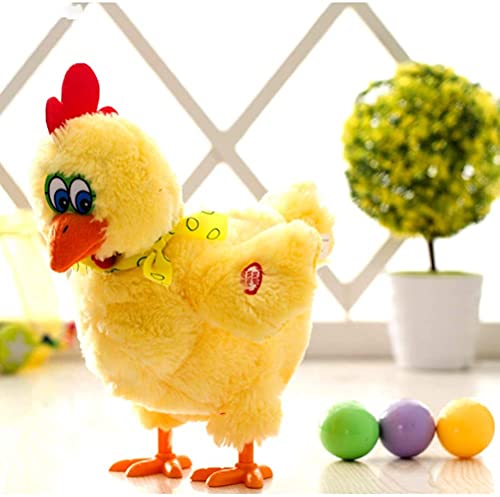 Dilara Verrücktes Eierlegendes Huhn Spielzeug mit Musik für Kinder, Babys und die gesamte Familie I Sprechendes Plüschtier Macht Interaktive Geräusche, legt Ei, Singt und Tanzt