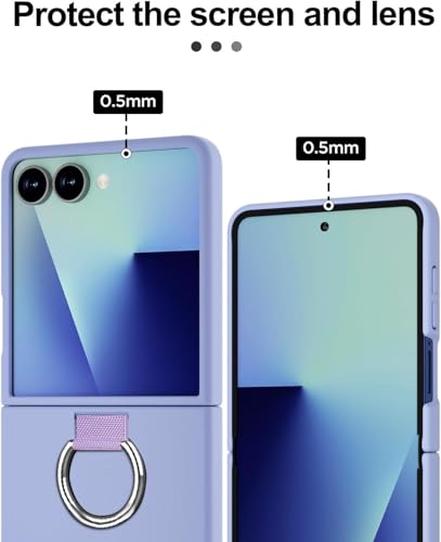 Image of Scalebee Back Cover Case for Samsung Galaxy Z Flip 7 / Flip7 5G, Purple | Ultra Thin Slim, Protective Case, Metal Ring
