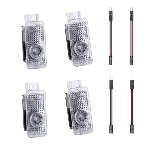Car Door Logo Projector Light, 4pcs LED Car Welcome Lights Compatible for A1/A3/A4/A5/A6/A7/A8/Q2/Q3/Q4/Q5/Q6/Q7/Q8/TT/S1/S3/S4/S5/S6/S7/S8