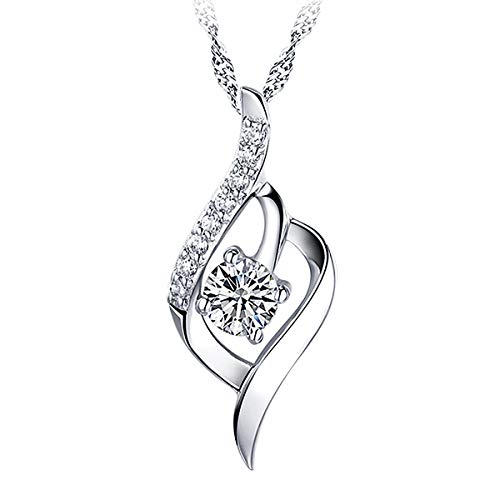 Mecool Collier Pendentif en Argent Sterling S925 Pendentif zircone cubique - Blanc Cover