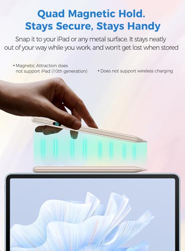 Stylet pour iPad compatible Air M2 M3 et Pro M4 bleu aimanté