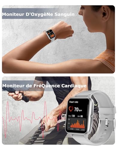 GRV Smart Watch for Men Women, Bluetooth Call, for iPhone Android Gray - image 3