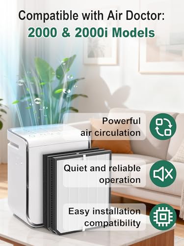 Image of 2000 Replacement Filter Compatible with Air Doctor 2000 & 2000i Air Purifiers - Includes 2 Premium Filters, 4 Carbon Filters, and 8 Pre-Filters - Compare to Part # ADF2001, ADF2002, ADF2003