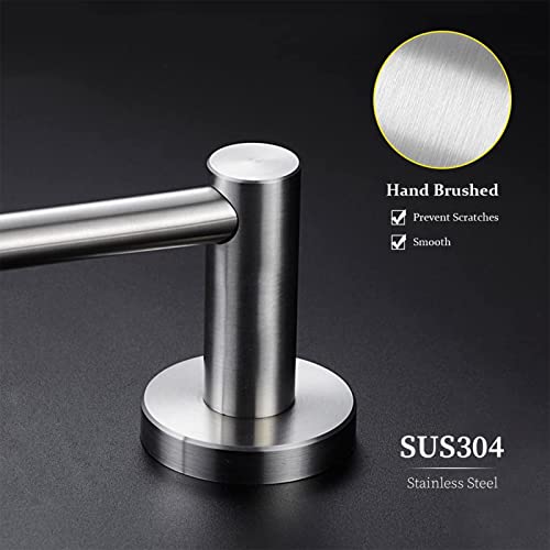 Roestvrij staal enkele staaf handdoekstang rail 90cm 100cm 110cm 120cm - dik groot formaat, schroeven montage houder rek voor keuken en badkamer, geborsteld (maat: 60 cm) praktisch - Image 8