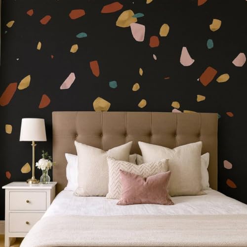 Image of VKR Self Adhesive Wallpaper Roll | Waterproof & Oil-Proof Peel and Stick Vinyl Sheet for Kitchen Countertop, Furniture, Table, Cabinets & Wall Decor (Black Printed, Pack of 1)