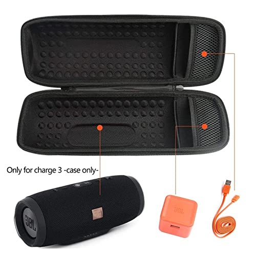 Hard Travel Case Compatible For Jbl Charge 3 Blkam Waterproof Portable Bluetooth Wireless Speaker (Black). Extra Room For Usb Cable And Charger #TOP3