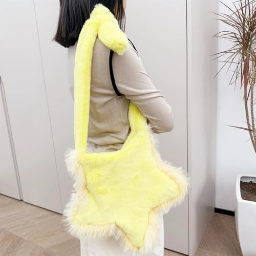 Fuzzy Crossbody Bag Star-shaped Y2K Fluffy Shoulder Bag Women Furry Purse Plush Faux Fur Bag Autumn Winter2