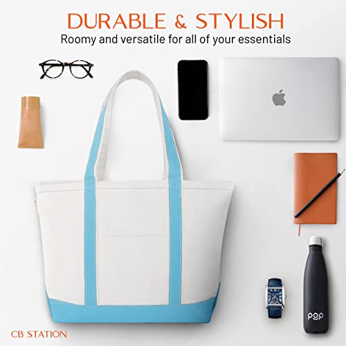 Bolso tote clásico mediano de lona para mujer miniatura 6