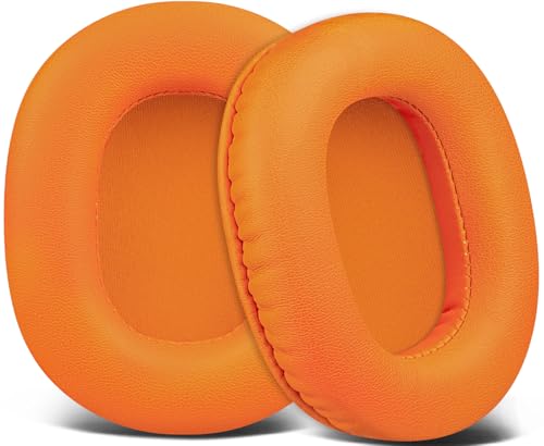 Image of SOULWIT Earpads Replacement for Audio Technica ATH M50X M50XBT M50RD M40X M30X M20X MSR7 SX1 Monitor Headphones, Ear Pads Cushions with Softer Protein Leather, High-Density Foam - Orange