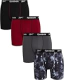 Mens Boxer Briefs - 4 Pack Stretch Performance Moisture Wicking Mens Underwear Boxers with Contour Pouch (Sizes: S-XL)