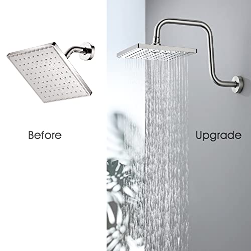 BRIGHT SHOWERS Cabezal de Ducha con Chorro de Mano y Manguera de 5 ft, Extensión de Brazo en S de 13 Inch, Acabado Cepillado Níquel miniatura 7