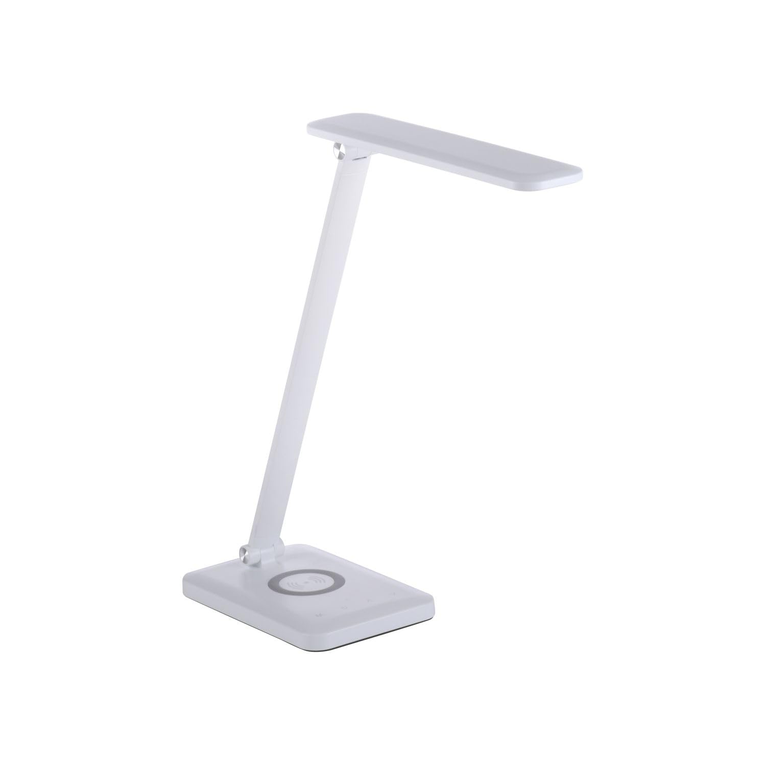 Licht-Erlebnisse LED Tischlampe Metall Weiß Schreibtisch Büro Arbeitszimmer Wohnzimmer H:61,5 cm 2700-5000 K dimmbar Ladefunktion Touch Tischleuchte flexibel KELDIS